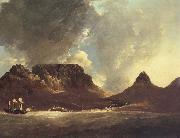 unknow artist A View of the Cape of Good Hope,taken on the spot,from on board the Resolution,capt,coode,November 1772 oil on canvas